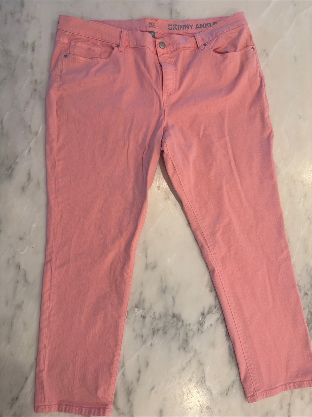 New York & Company Pink Skinny Ankle Jeans